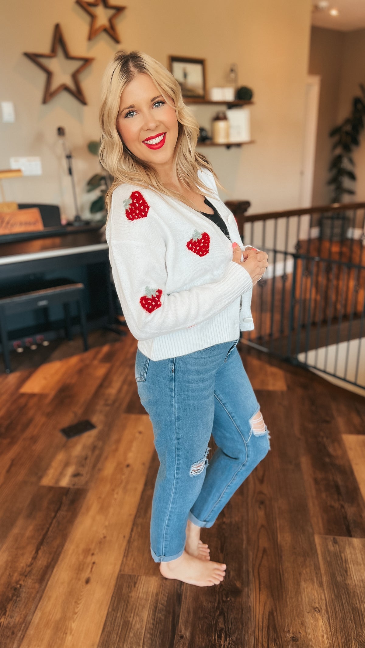 Strawberry Knit Cardigan | One Size