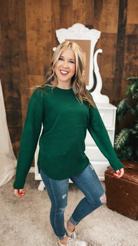 Scarlett Knit Sweater: Dark Green