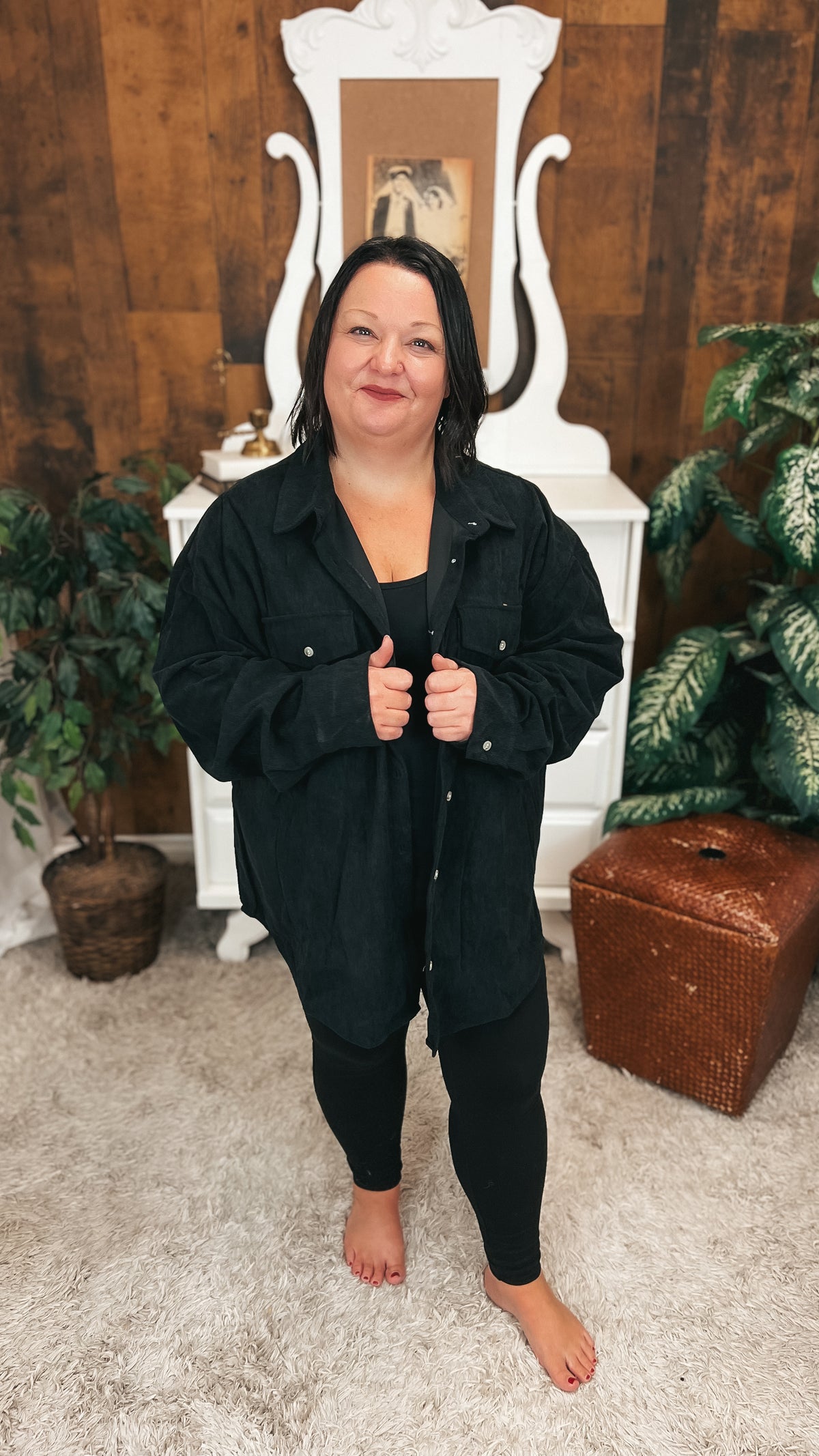 Jamie Corduroy Shacket | Black