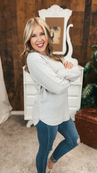 Scarlett Knit Sweater: Bone