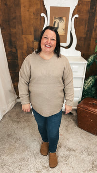 Scarlett Knit Sweater: Light Mocha