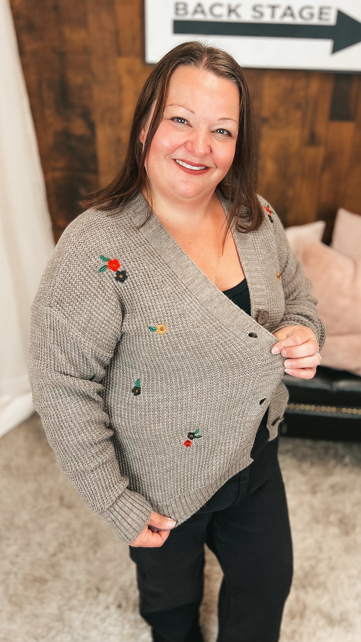 Jillian Floral Knit Cardigan | One Size