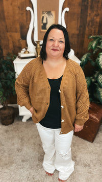 Amber Button Cardigan | Camel