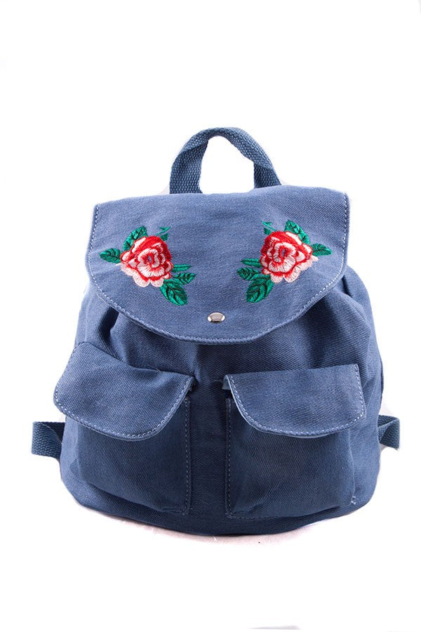 Rosie Denim Backpack: Blue
