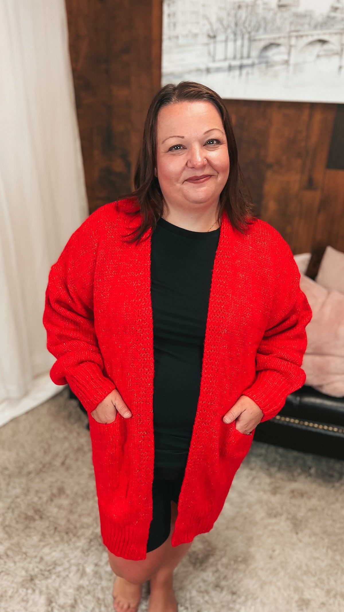 Cara Knit Cardigan | Red