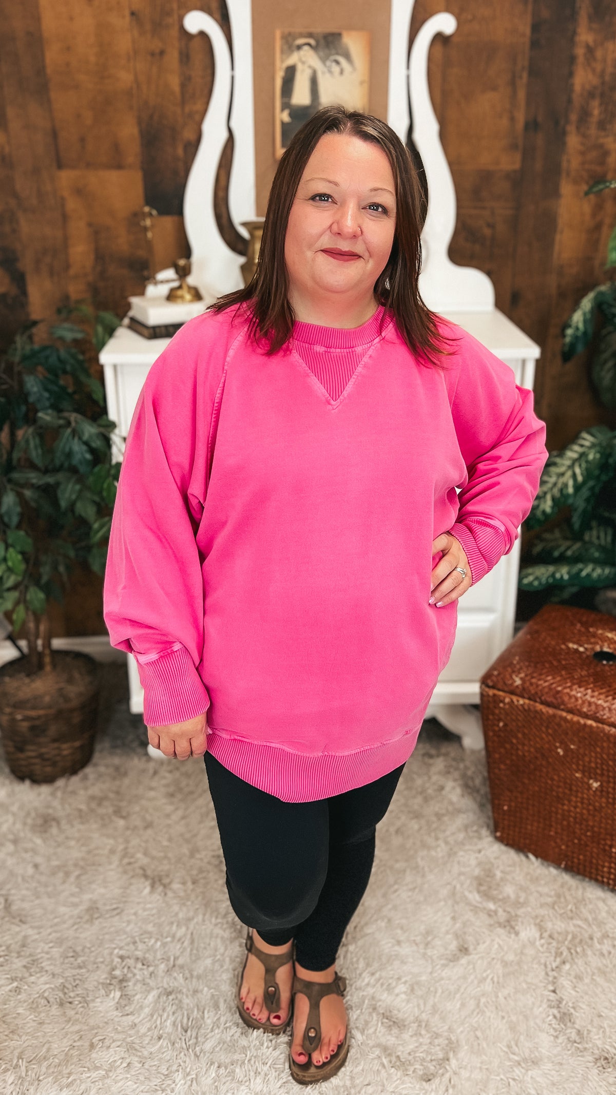 Lori Pocket Sweater: Pink