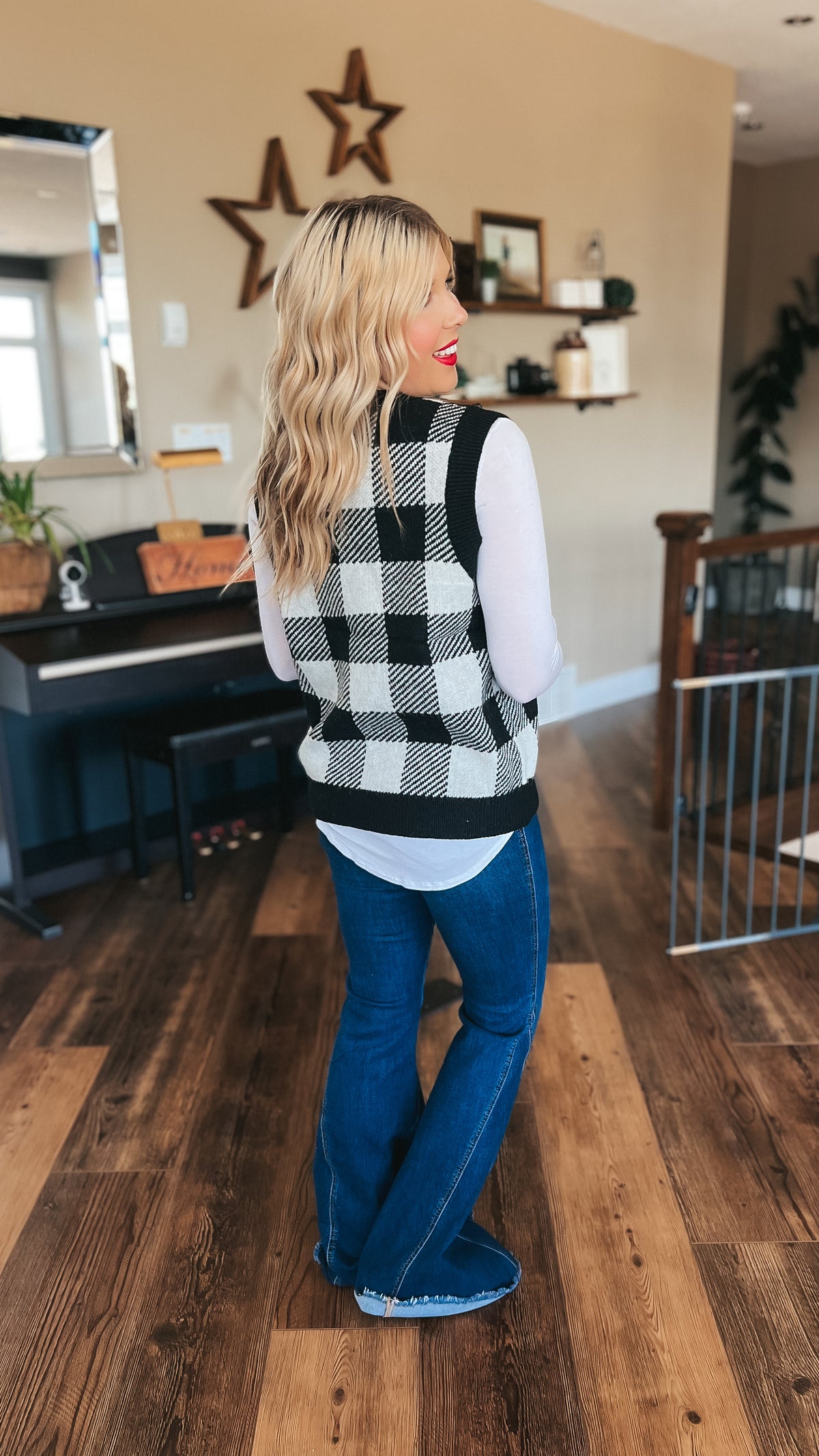 Tenille Plaid Knit Sweater Vest