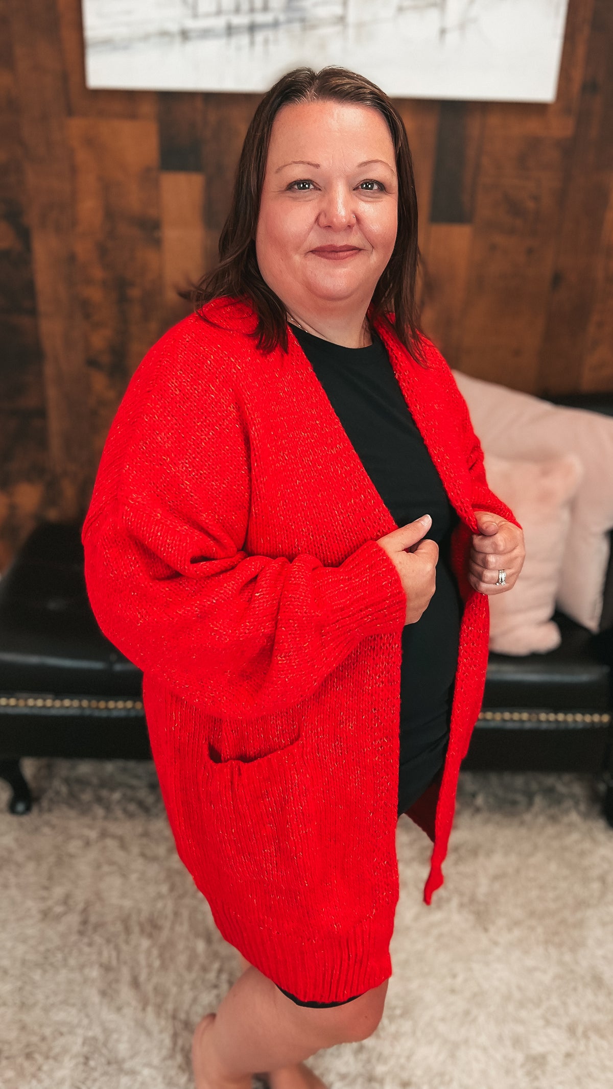 Cara Knit Cardigan | Red