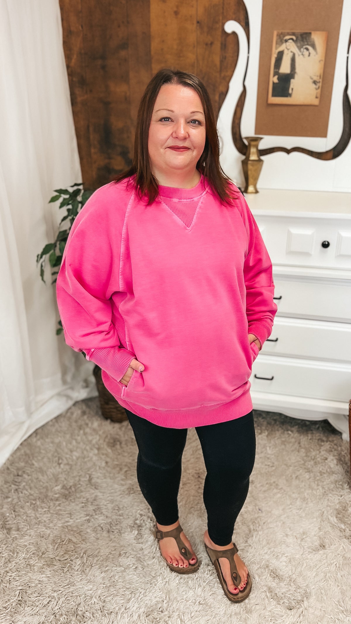 Lori Pocket Sweater: Pink