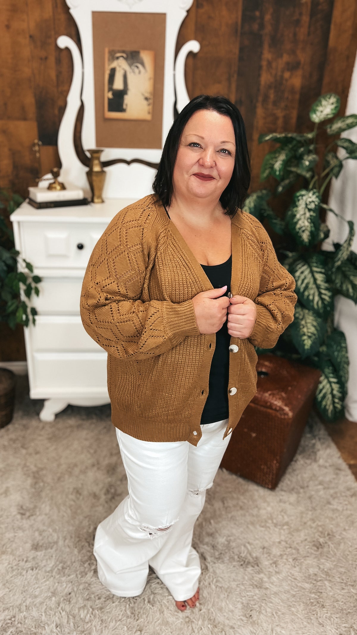 Amber Button Cardigan | Camel