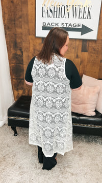 Sheena Lace Duster Cardigan | Ivory