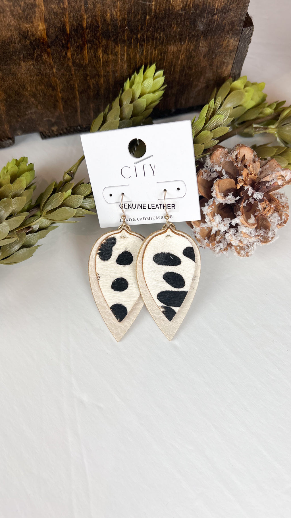 Trista Double Layered Animal Print Earrings