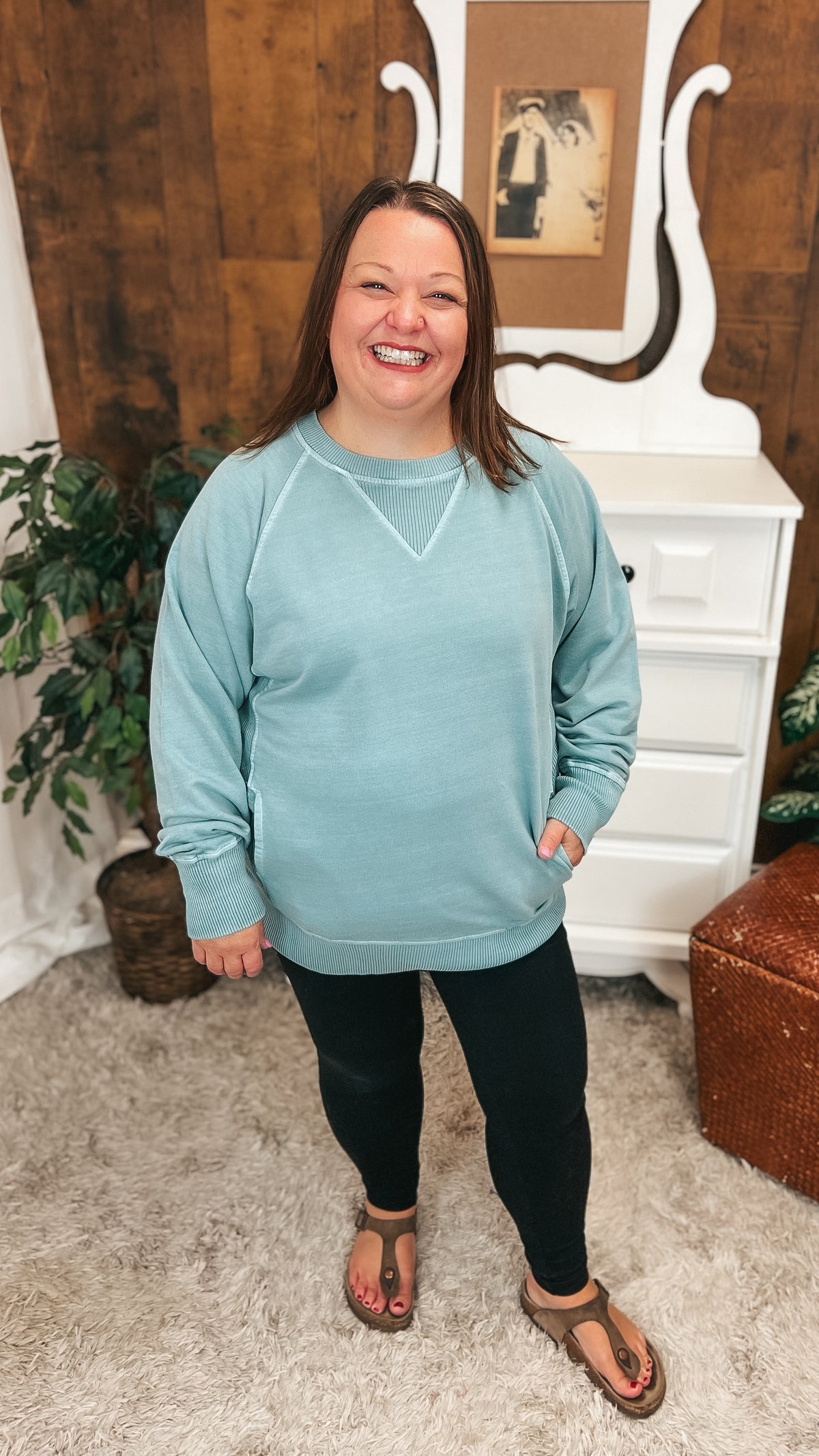 Lori Pocket Sweater: Ash Blue