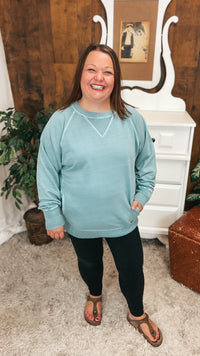 Lori Pocket Sweater: Ash Blue