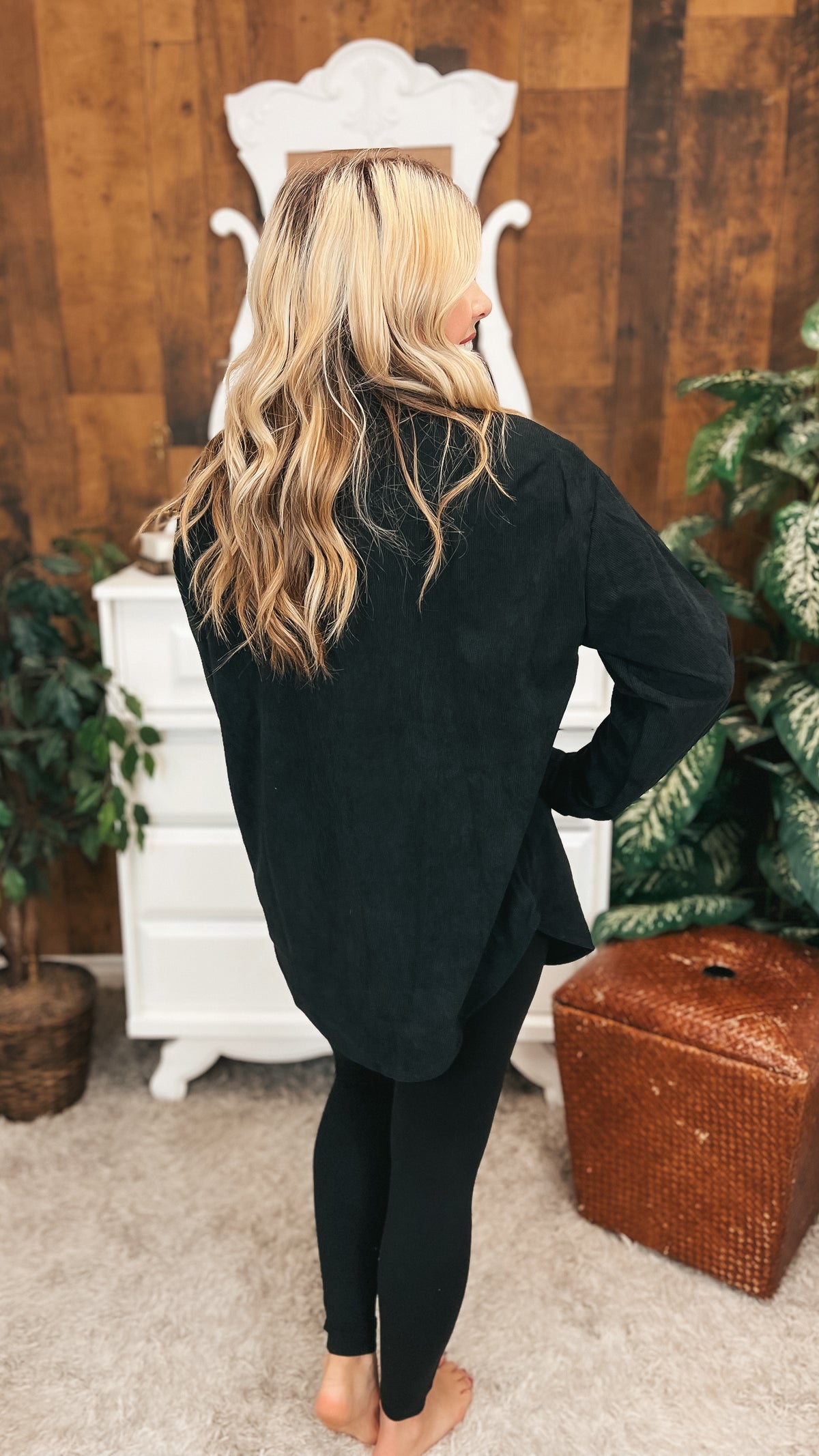 Jamie Corduroy Shacket | Black