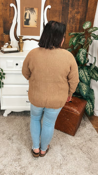 Crystal Floral Knit Cardigan |Mocha | One Size