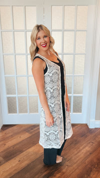 Sheena Lace Duster Cardigan | Ivory