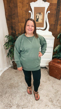 Lori Pocket Sweater: Light Olive