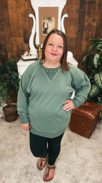 Lori Pocket Sweater: Light Olive