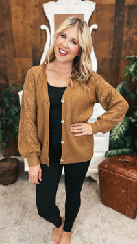 Amber Button Cardigan | Camel