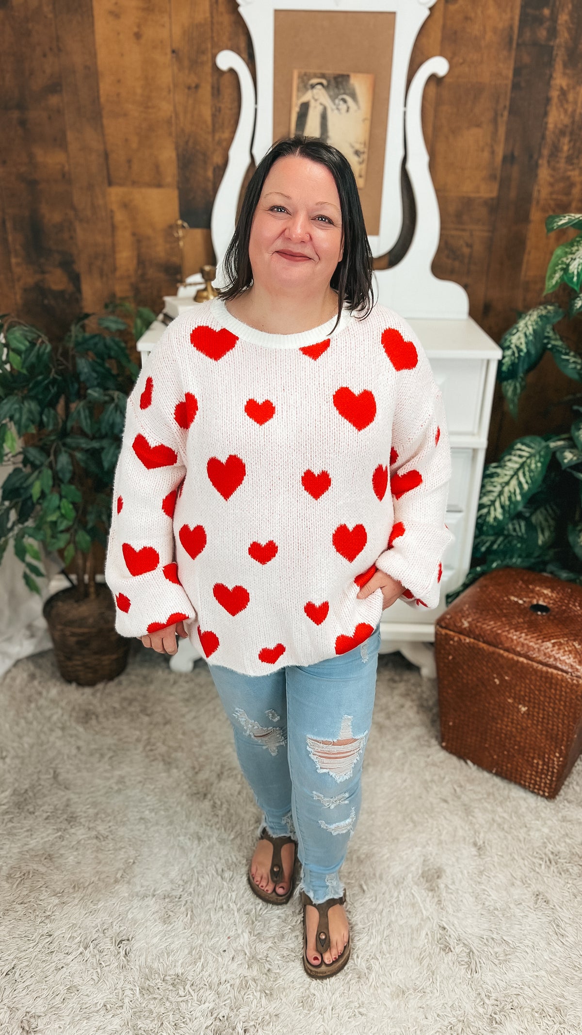 Coralee Knit Heart Sweater