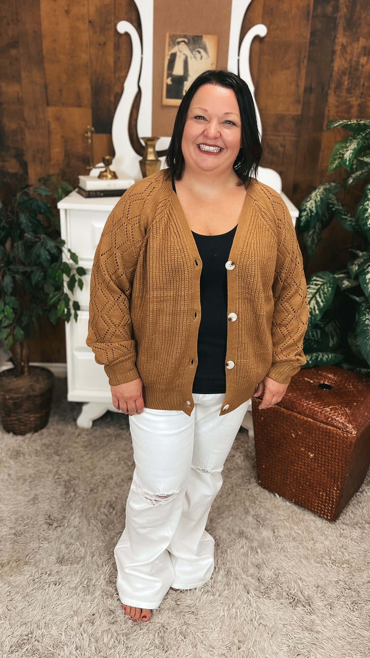 Amber Button Cardigan | Camel