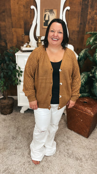 Amber Button Cardigan | Camel