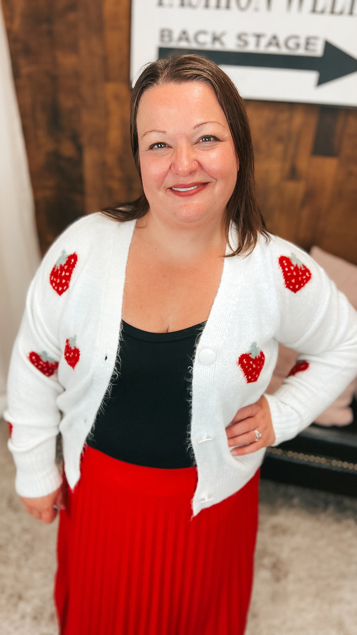 Strawberry Knit Cardigan | One Size