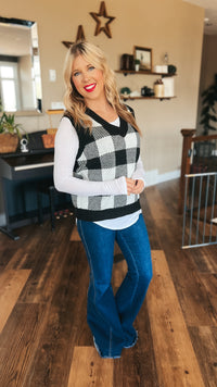 Tenille Plaid Knit Sweater Vest