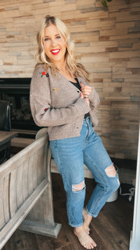 Jillian Floral Knit Cardigan | One Size