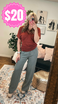 Anne-Marie | Cross Over Tee | Brown *SALE*