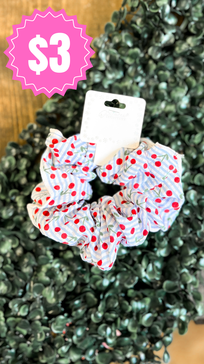Cherry Scrunchie | Blue *SALE*