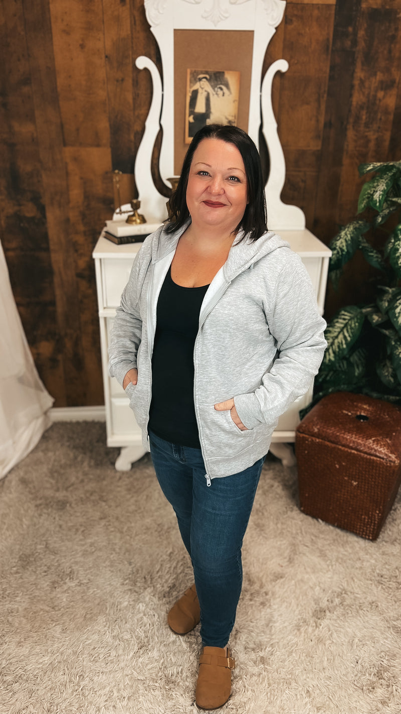 Layne Zip Hoodie: Grey