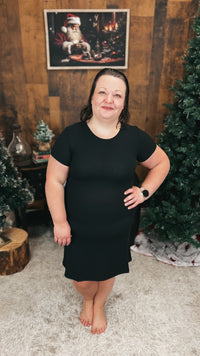 Stacey Ribbed Dress | Black