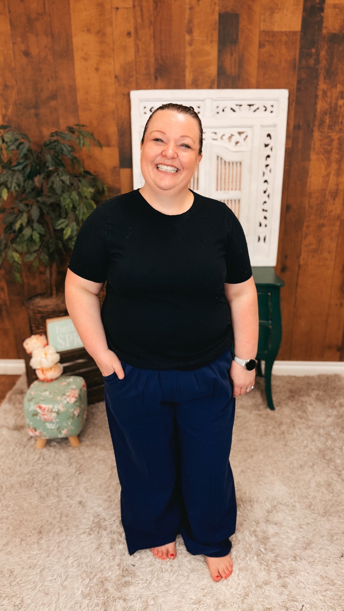 Nova Wide Leg Pants | Navy