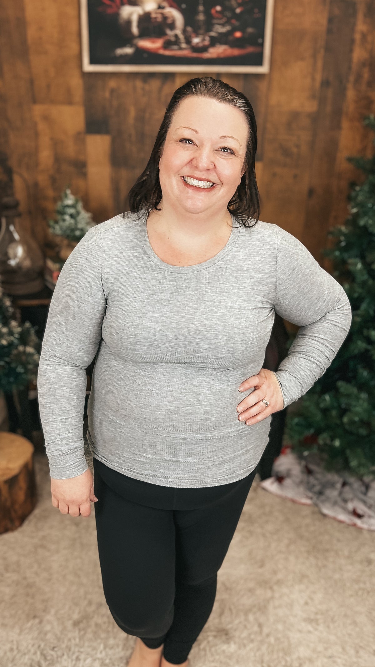 Tatum Ribbed Long Sleeve | Grey