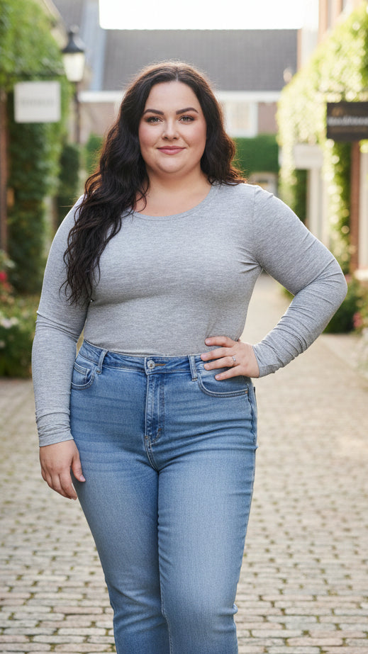 Tatum Ribbed Long Sleeve | Grey *SALE*