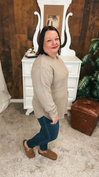 Scarlett Knit Sweater: Light Mocha