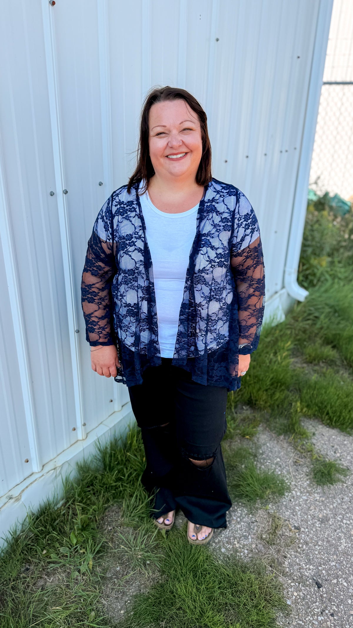 Rosemary Lace Cardigan | Navy