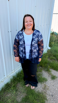 Rosemary Lace Cardigan | Navy