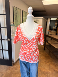 # 37 - Waffle Leopard Tee | L | SAMPLE SALE