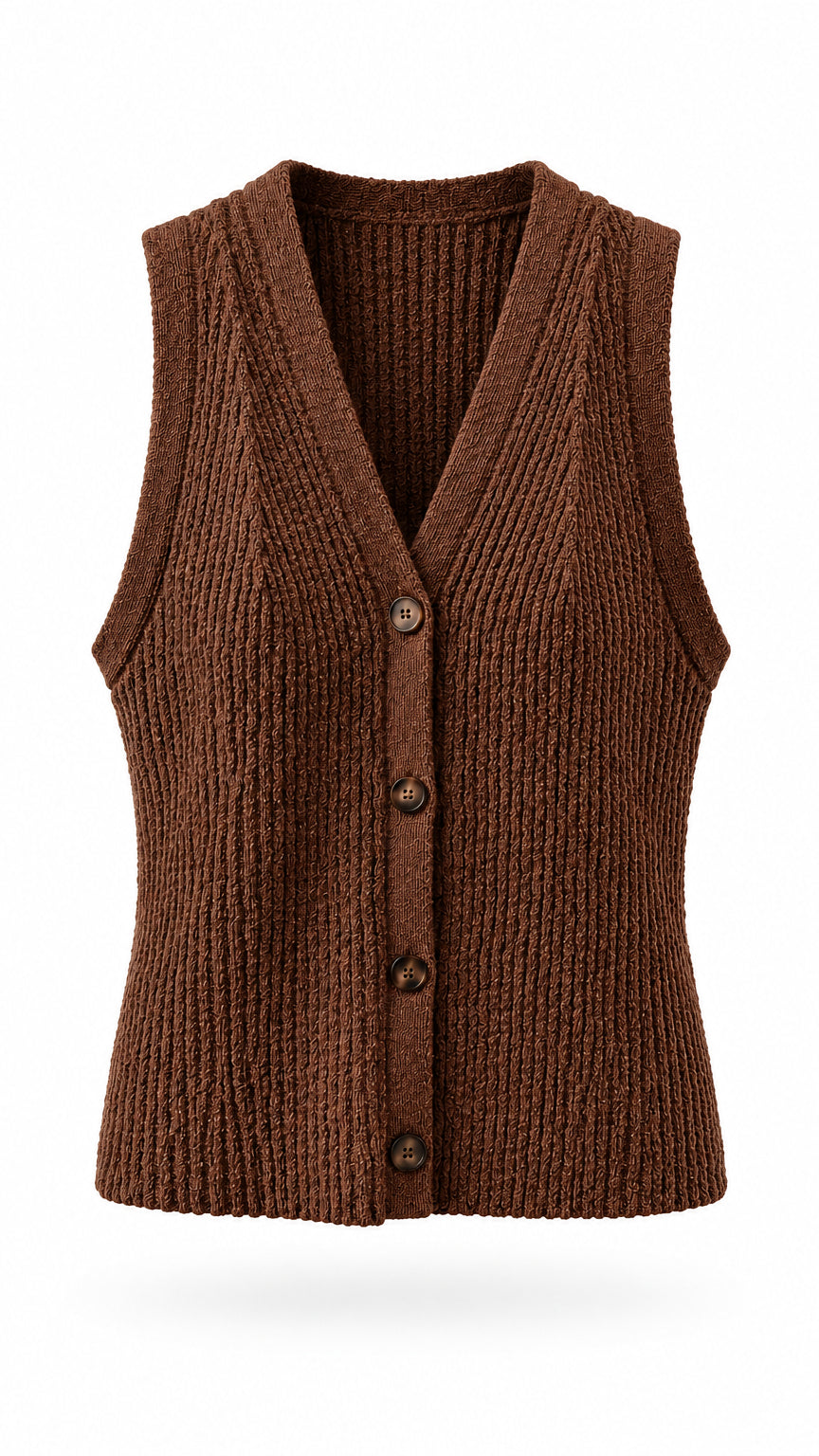 Amanda Knit Vest | Brown