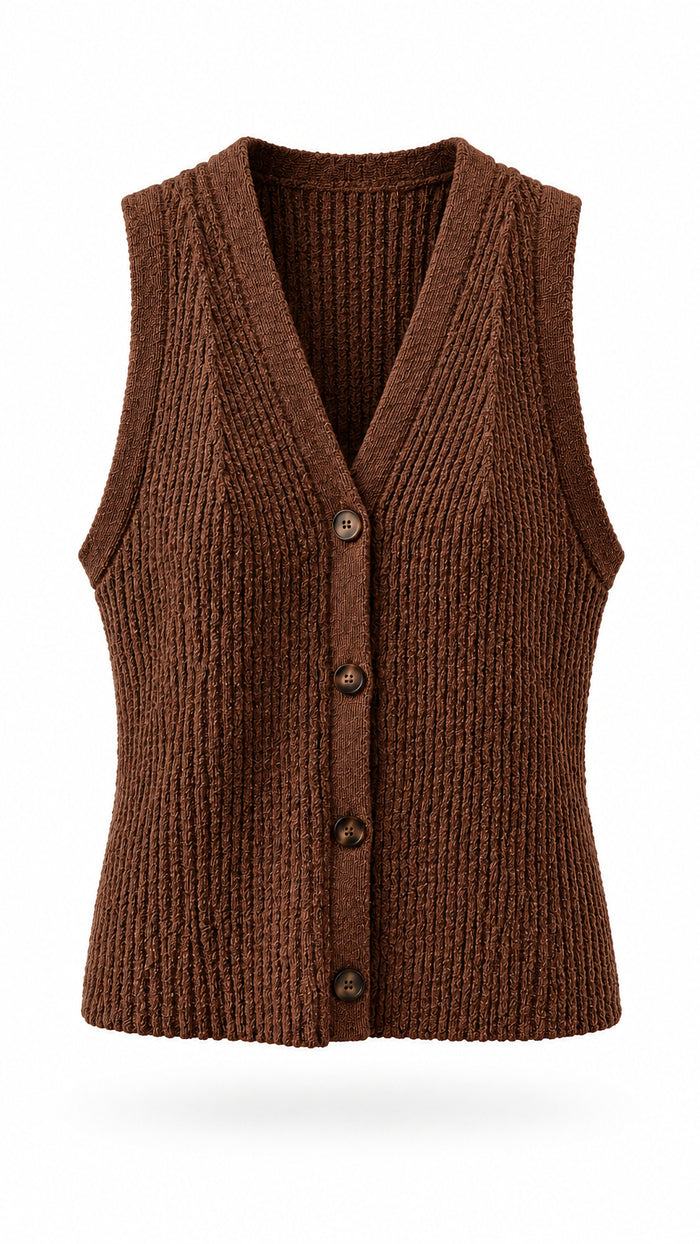 Amanda Knit Vest | Brown
