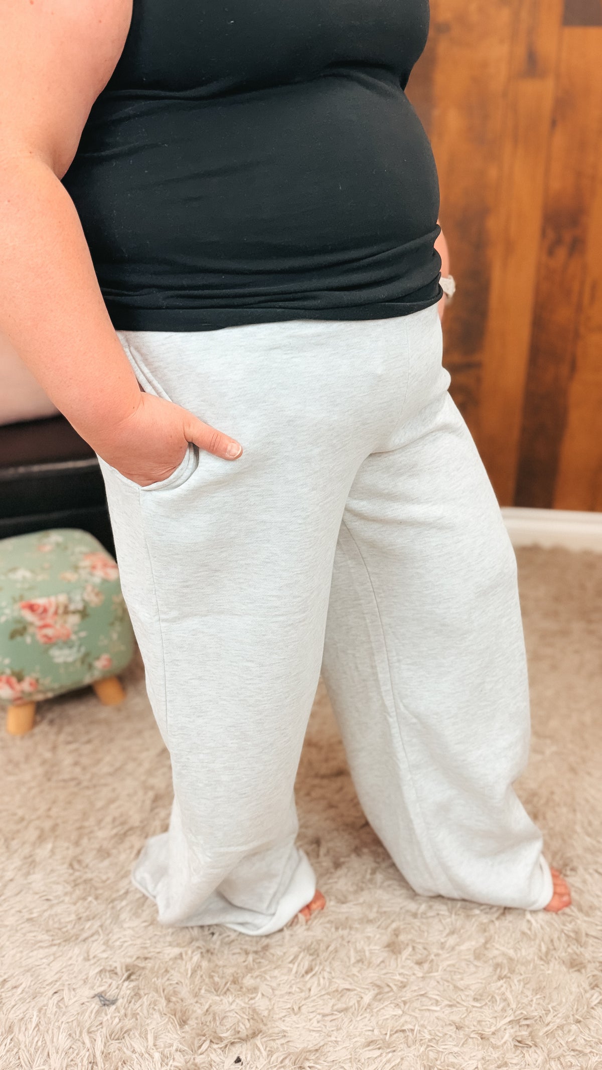 Toni Wide Leg Jogging Pants | Grey