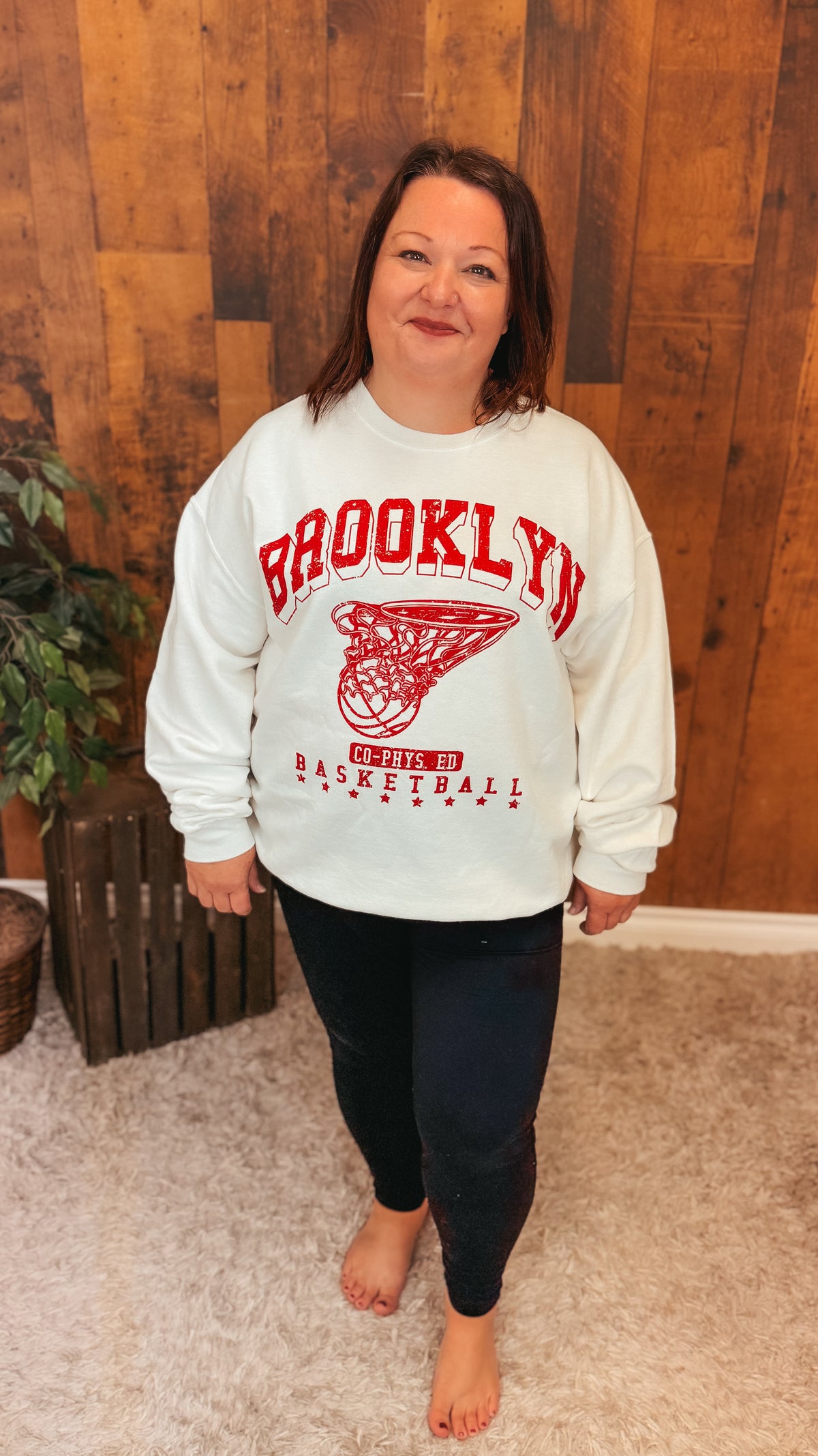 Brooklyn Basketball Crewneck | Ivory