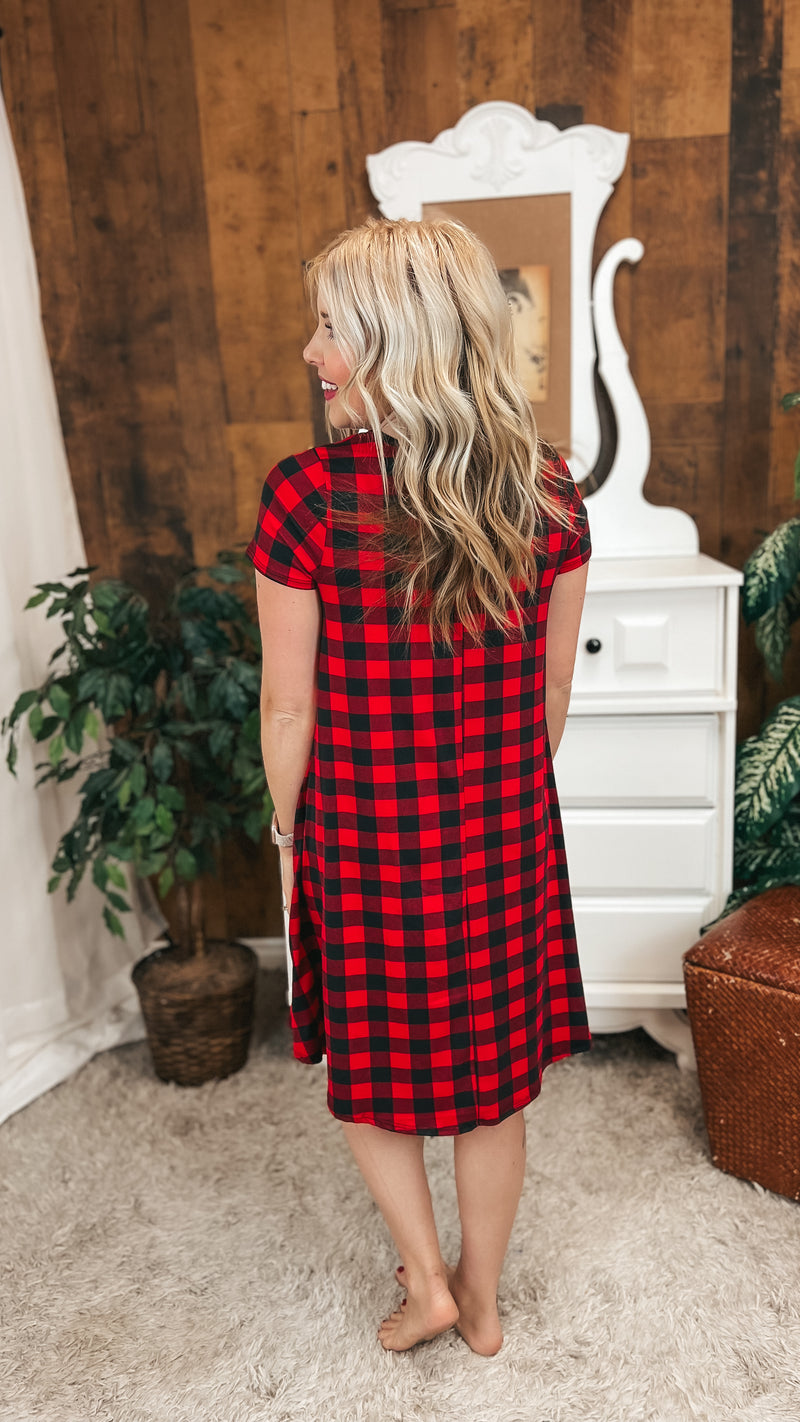 Linda Buffalo Plaid Dress | Red