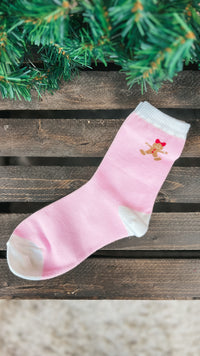 Gingerbread Ankle Socks: Pink *SALE*