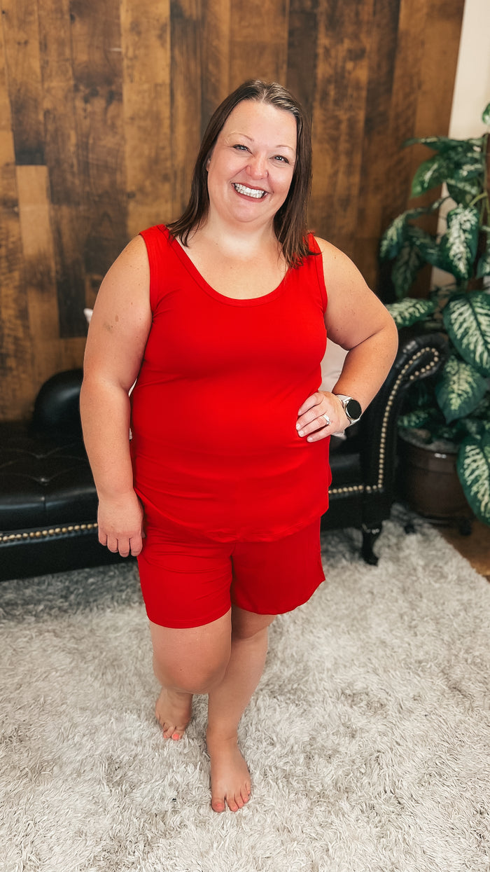 Payton Tank Top Short Set | Ruby