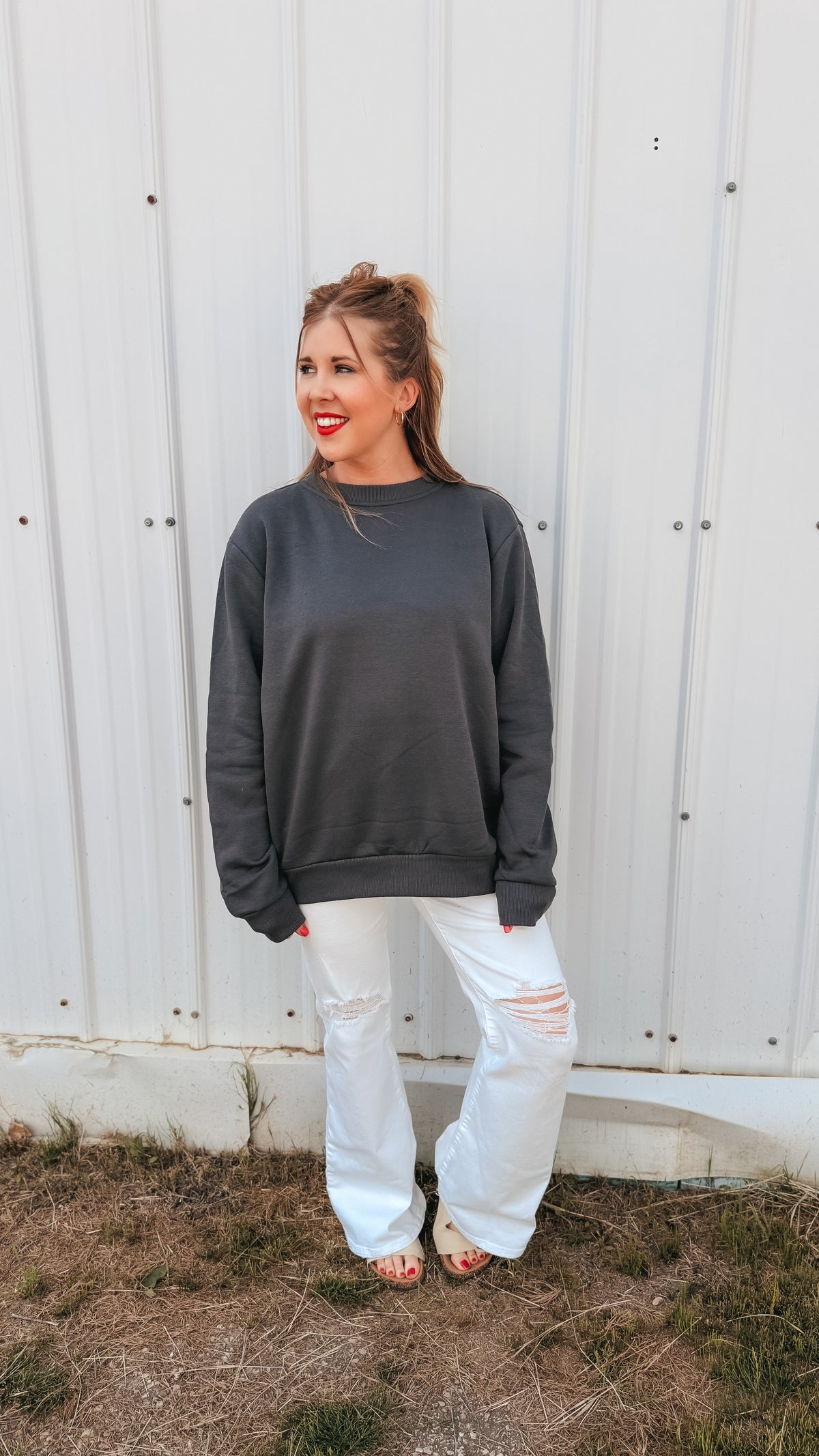 Holly Crewneck | Charcoal