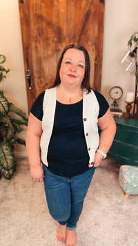 Amanda Knit Vest | Sand Beige